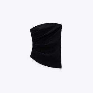 Zara Ruched strapless top in black